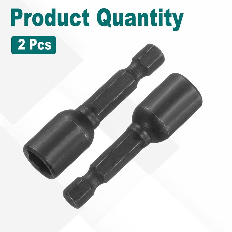 sourcing map 2Pcs 1/4" Hex Shank 8mm Magnetic Hex Socket