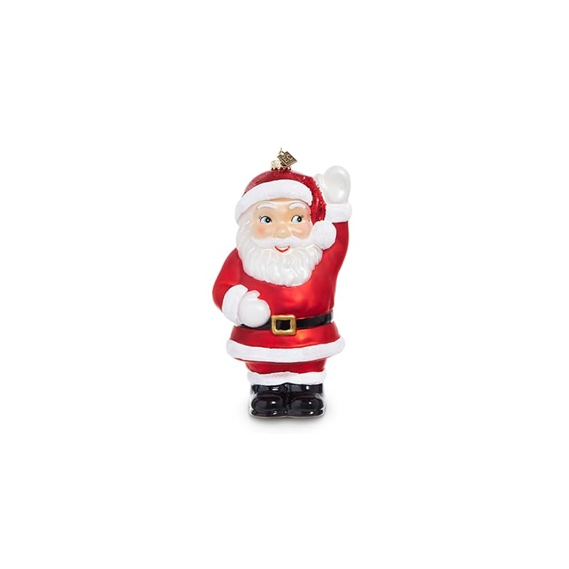 RAZ Imports Eric Cortina 2023 8" Waving Santa Glass Ornament