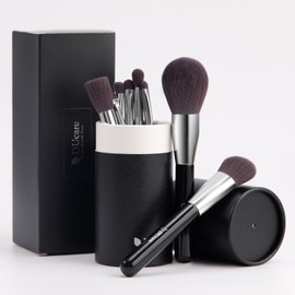 DUcare D0911 Makeup Brushes, Set of 9, Makeup Brush, Eye Shadow Brush, Face Brush, Plenty of Carefully Selected Extra Fine Bristles, Holder Case, Portable, Makeup Tool, Present, Black