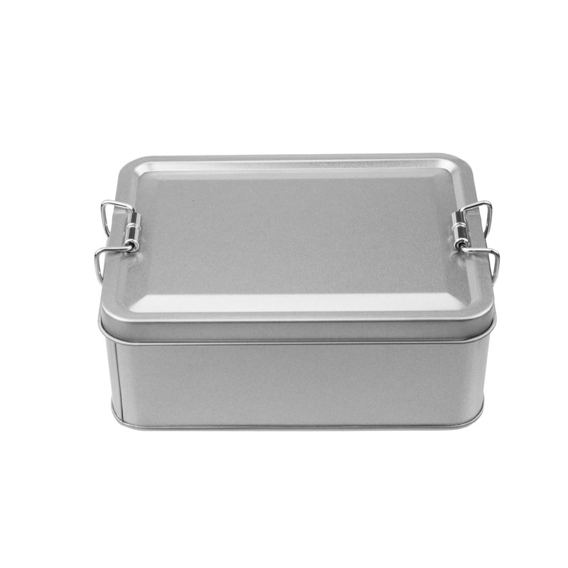 WDONAY 2 Pack Silver Tin Box Containers Metal Storage Box
