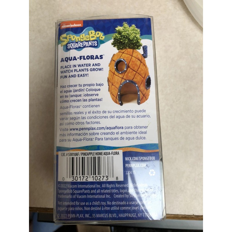 Penn-Plax Spongebob Squarepants Aqua-Flora Living Aquarium Decoration New