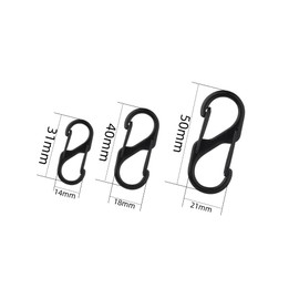 Changyeah 6 Sets Zipper Clip Theft Deterrent, S Carabiner Clips for Home, Hiking,Zipper Pull Replacement Backpack Anti Theft Zipper Lock Clip S Shaped Carabiner Keychain (Black,Silver, 3 Sizes)