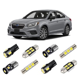 BRISHINE White Interior LED Lights Kit for Subaru Legacy 2010 2011 2012 2013 2014 2015 2016 2017 2018 2019 2020 Super Bright 6000K LED Light Bulbs Package + License Plate Lights and Install Tool