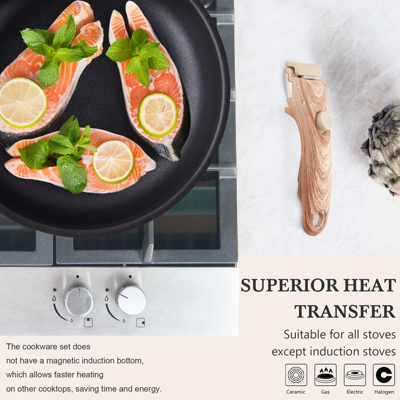 Pots and Pans Set Nonstick - YIIFEEO Stackable Camping Cookware