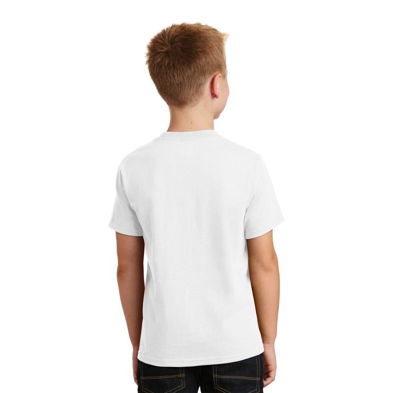 Port & Company - Youth Core Cotton Tee. PC54Y White