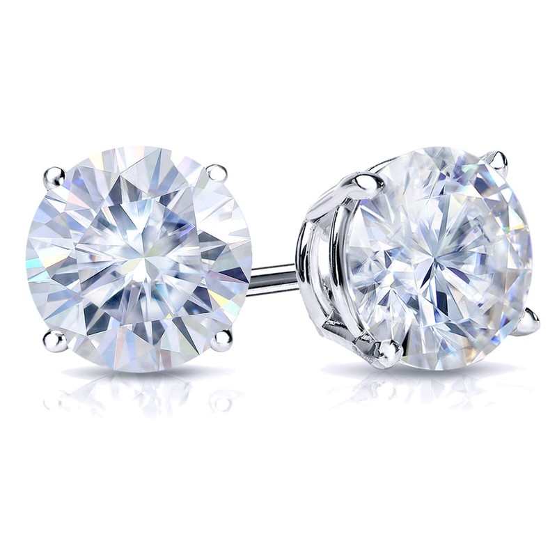 Diamond Wish 2/5 Carat Moissanite Round Stud Earrings for Women