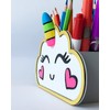 KAJAWIS Colouring Pencil Organiser Desk Organiser for Children Unicorn ECO