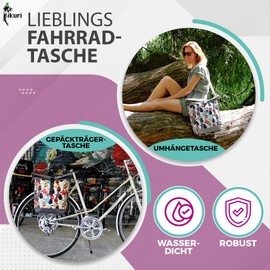 IKURI Peras Bicycle Bag for Pannier Rack Saddle Bag Single Bag Pannier Bag Removable with Carry Strap for Hanging Made of Tarpaulin Unisex Waterproof