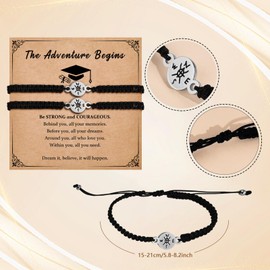 MANVEN Graduation Gifts Graduation Presents Class of 2024 College Graduate Gifts High School Compass Bracelet Inspirational Gifts for Him Her Friends Classmate Daughter Son BFF