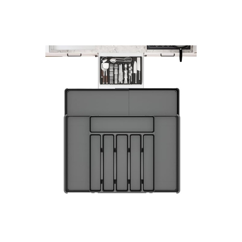 Kitchen Utensils Storage Organiser Expandable Kitchen Organiser Multi-Compartment Drawer Household