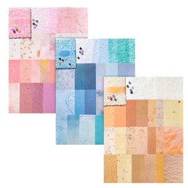 Scrapbook Paper,66 Sheets Lace Mesh Handmade Textured Paper,DIY Scrapbook Supplies,Scrapbook Accessories,Journaling Supplies,DIY Card Making Supplies for Journalers Crafters (Spring Blossom, 10*14CM)