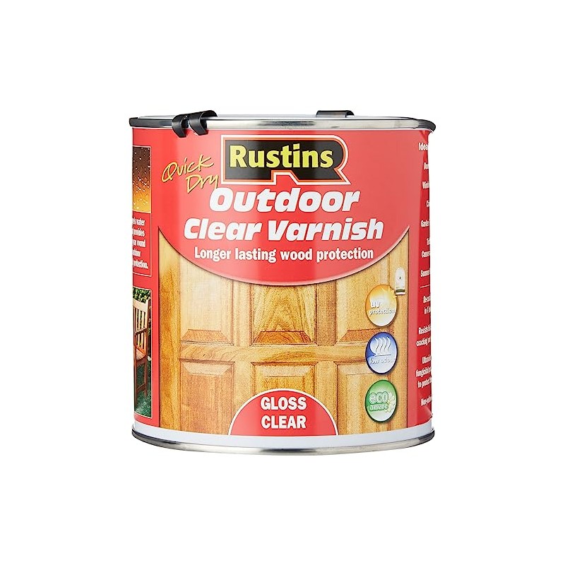 Rustins EAVG1000 1L Outdoor Varnish Gloss - Clear