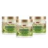 African Pride Olive Miracle Anti-Cream 3 Pack Treats split ends and dry hair with tea tree 6 oz, 3 packs, 6 ml / 아프리카 프라이드 올리브 미라클 방지 크림 3팩 갈라짐 및 모발 건조를 티 트리 함유 6온스, 3개, 6ml