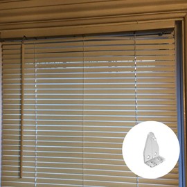 10pcs 1 Inch Hold Down Brackets Clear Color Bottom Rail Hold Clips Replacements for Horizontal Blinds and Windows Shades