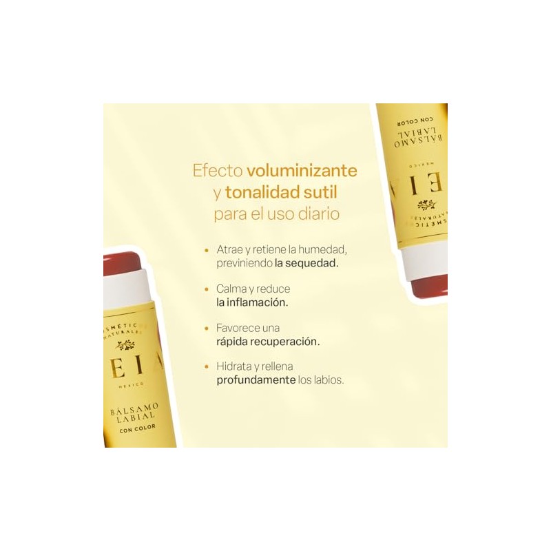 TEIA COSMETICOS Bálsamo labial humectante con color de ingredientes naturales