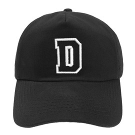 Unisex Boys Girls Baseball Cap Black Hat Kids Cap Alphabet A-Z, d