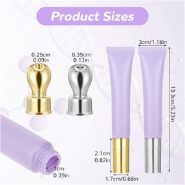 Tavvke 20ml Empty Eye Cream Tubes, 2 Pcs Soft Plastic Squeeze Tubes for Eye Cream, Essential Oils, Lip Gloss, Travel Refillable Squeeze Bottles for Women & Girls