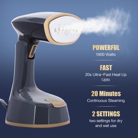 Travel Steamer For Clothes Portable Mini, 1470w Handheld Clothes Steamer With 120ml Tank, 30s Fast Heat-up, Garment Steamer & Steam Iron, Horizontal & Vertical, For Home Office Travel, Fabric Steamer