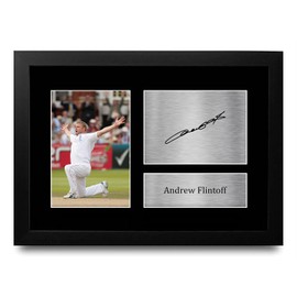 HWC Trading FR A4 Andrew Freddie Flintoff England Cricket Team Gifts Printed Signed Autograph Picture for Cricketer Memorabilia Fans - A4 Framed