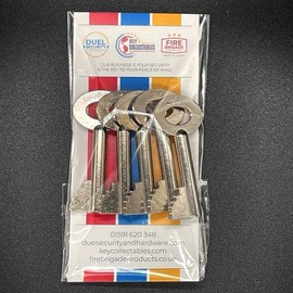Duel Security FB14 Fire Brigade Genuine Large Yellow Padlock Key Pack of 5