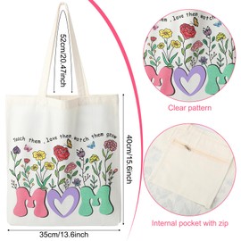 ViEinkaufen Mum Gifts Birthday Gifts for Mum Women Mothers Day Gifts from Daughter, Mummy Gifts,New Mum Gifts,Thank You Gifts for Mum Presents for Mum Flower Makeup Bag Tote Bag und Keyring