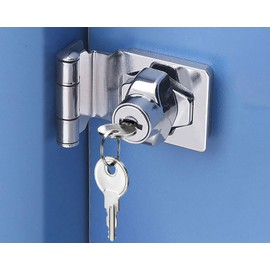 Litensh 2.5 Inch Right Angle Hasp Lock with Key Alike, 90 Degrees Shed Padlock Hasp Staple Lock Bolt Latch Buckle for Drawers, Cupboards, Closets, Doors, Cabinets, Gates