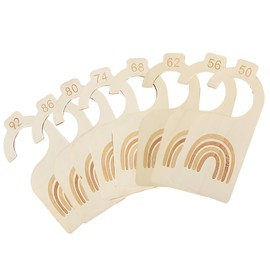Arvoni Pack of 8 Wooden Baby Size Dividers - Clothing Labels 50-92 for Newborns to 24 Months - Natural Size Markers for Baby Laundry (Set of 8)