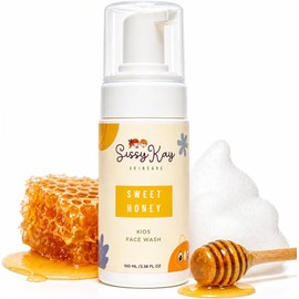Jabón Facial Espumoso Para Niños Y Niñas - Jabón Facial Natural Para Niños - Limpiador Suave Con Miel, Vitamina C Y Vitamina E - Sin Lágrimas Para Pieles Sensibles - Miel - 100 Ml