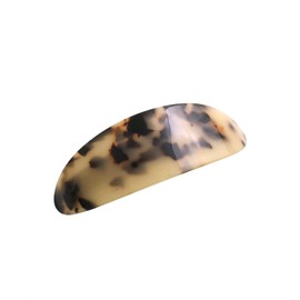 VINGTAINE H7573-BE- Tortoise Shell Style Barrette, Wide Oval Hair Clip, Ponytail, Hair Access