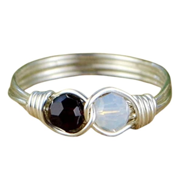 Any Two Crystals Birthstones Infinity Symbol Ring in Sterling Silver