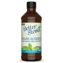 NOW BetterStevia Liquid, Organic Glycerite, 16 Ounces - Organic Stevia - Zero-Calorie Liquid Sweetener - No Alcohol - Keto Friendly, No Erythritol