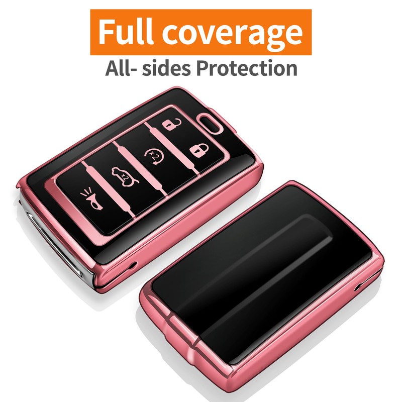 Sindeda for Jeep Key Fob Cover with Keychain Soft Full