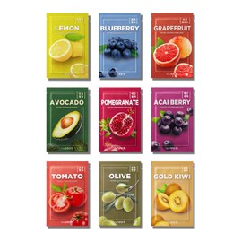 The Same Natural Mask Sheet, Hot Selling Fruit Type, 9 Piece Set, 1160 Face Pack, Face Mask, Beauty Mask, Korean Cosmetics