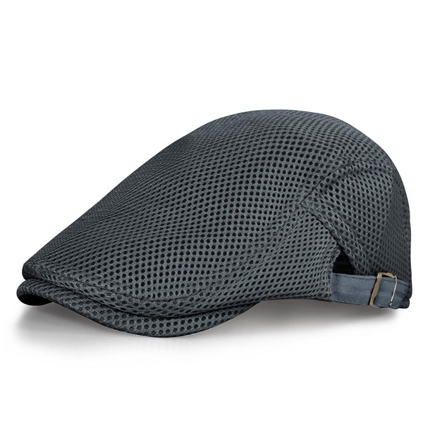 Men's Breathable Mesh Summer Flat Hat Driving Hats and Caps
