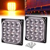 Biqing 2PCS Ultra-Thin Emergency Warning Lights Hi/Lo/Flashing 3Modes,Square 16LED Side