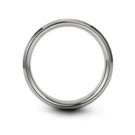 Charming Jewelers Tungsten Wedding Band Ring 10mm for Men Women Comfort Fit Gray Beveled Edges Brushed Size 5.5