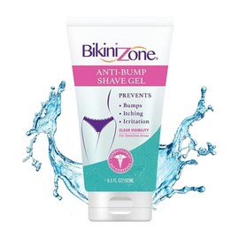 Bikini Zone Gel de afeitado antigolpes, afeitado cerrado sin golpes, irritación o pelos encarnados, recomendado por dermatólogos, crema de afeitado tr
