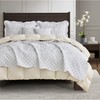 CHIXIN Botanical Oversized Bedspread King Size - Leaves Pattern Stitching