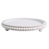 HPC Decor 12in Round Wood Tray - White, Distressed, Farmhouse