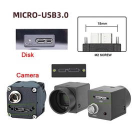 cablecc USB-C Type-C Host to Micro USB3.0 Screw Mount Straight Cable 5Gbps for Industrial Camera Storage