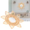Rattan Innovative Art Decoration Makeup Mirror Retro Dressing Bathroom Wall