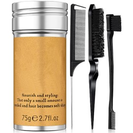 Barra de para El Cabello, De Hair Con 3 Peines, barra de para pelucas de control de bordes barra para el cabello no graso Pomada de pelo para Flyaways borde Frizz pelo