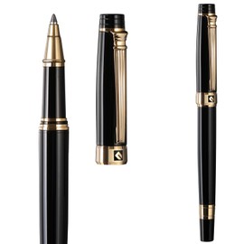 KEYZOR Fancy Rollerball Pen, Luxury Writing Pen with Schmidt Refill, Black Lacquer, Gift Pen Set for Men&Women in Executive Offices,Graduation,Premium Pen
