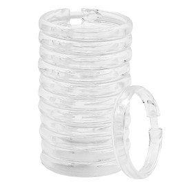 Qulable Shower Curtain Rings-12 Pack- Plastic Curtain O Rings Hook Glide Easily on Bathroom Shower Rod