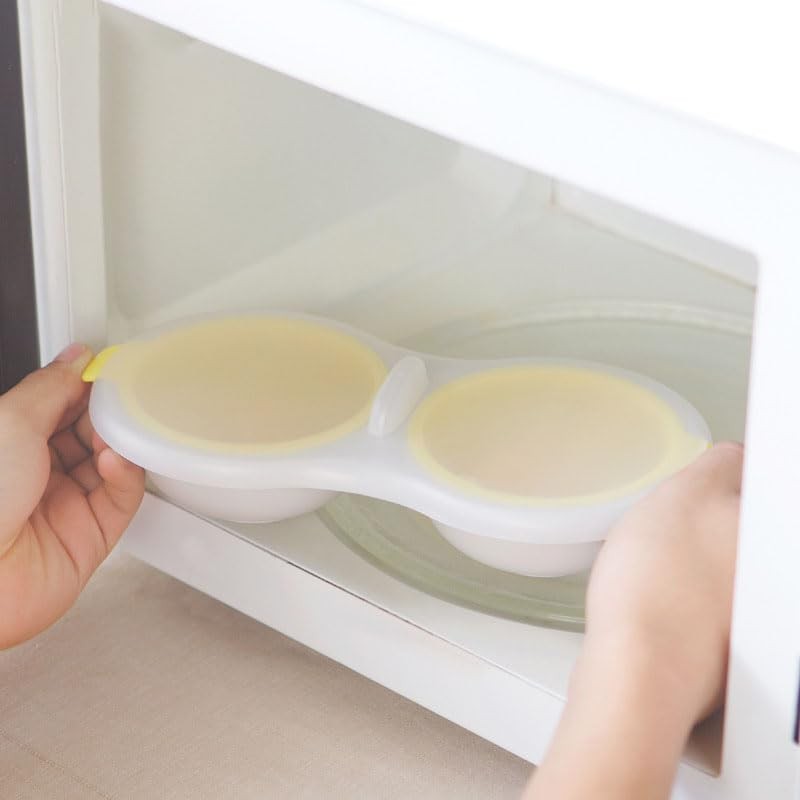 Microwave Egg Poacher 2 Eggs, Double Layer Egg Boiler for