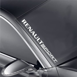 Generic Windscreen Sticker 55 cm Suitable for Renault Sport Tuning Car Sticker Windscreen Racing Sporty Look (White)