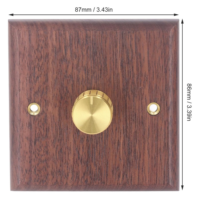 Wooden Dimmer Switch with Copper Knob for Dimming LED Lamps,