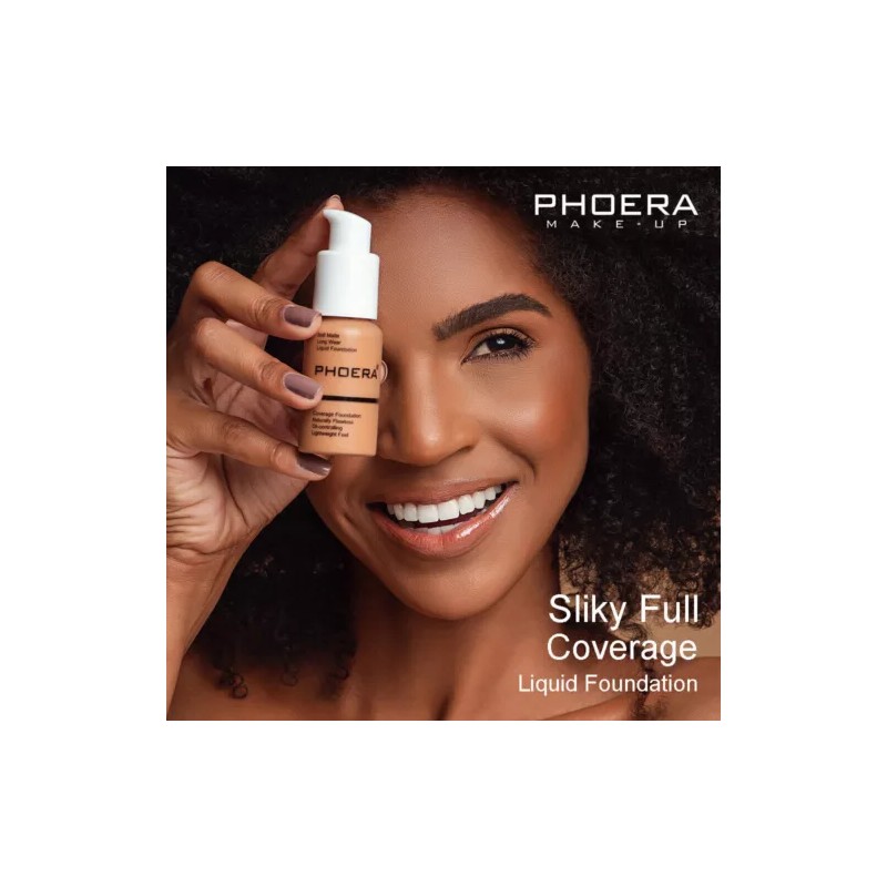 PHOERA® Soft Matte Full Coverage Liquid Foundation Concealer Longlasting Makeup