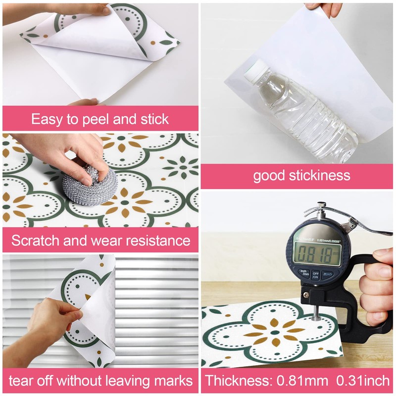 Peel & Stick Floor Tiles Self Adhesive Vinyl Flooring for