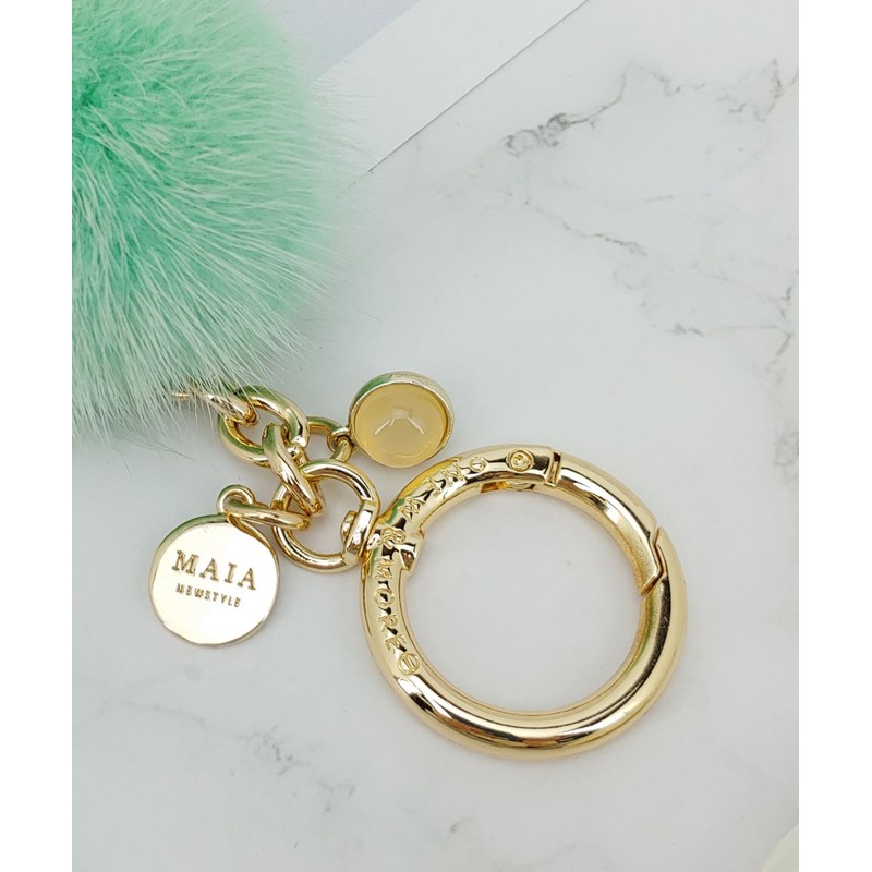 Maia Mya Mink Fur Keyring & Charm Decoration - Mint